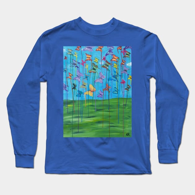 Awakening Ascending Butterflies Long Sleeve T-Shirt by Oregon333